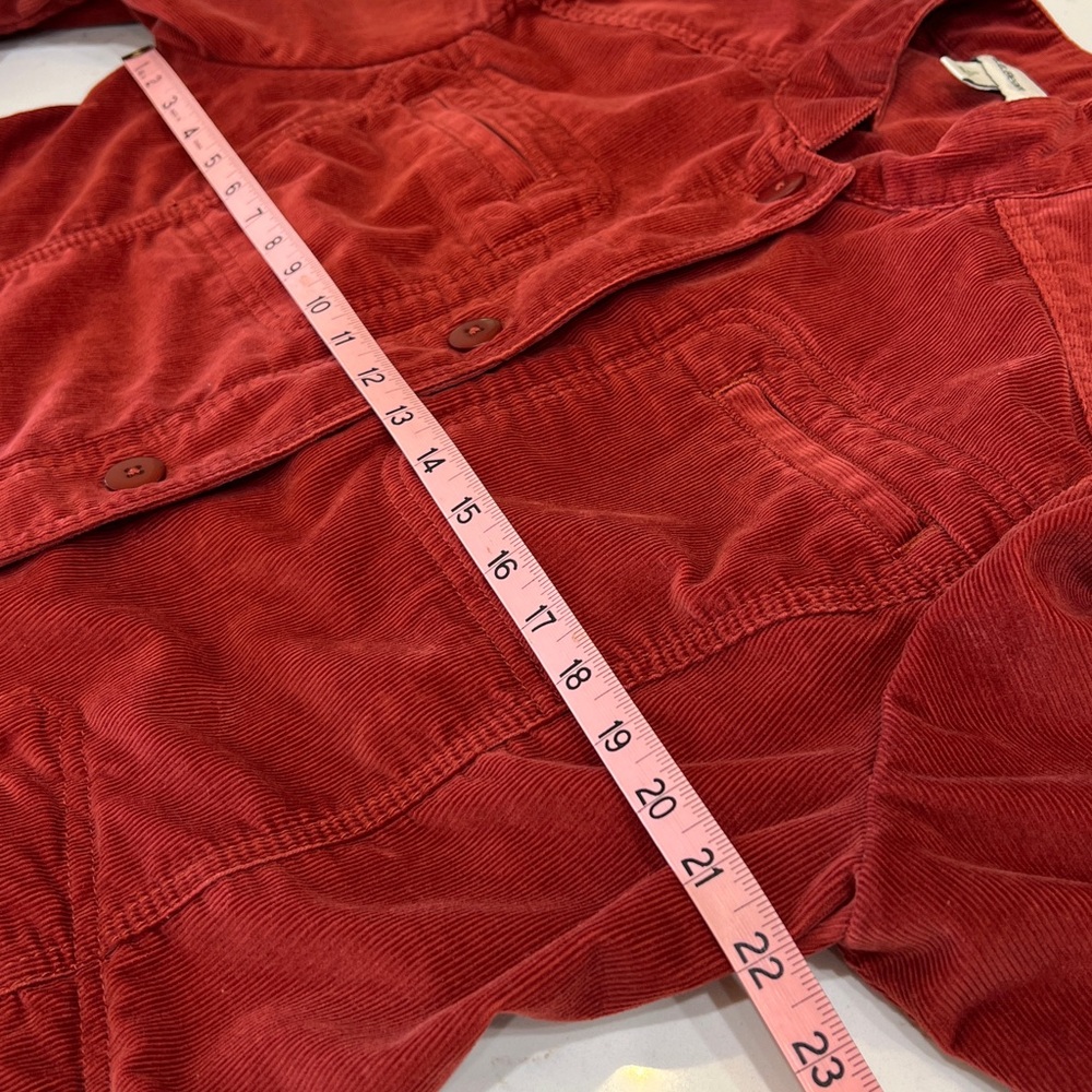 L.L. Bean Deep Rust Red Corduroy Utility Jacket Button Front Size Large - Picture 6 of 7